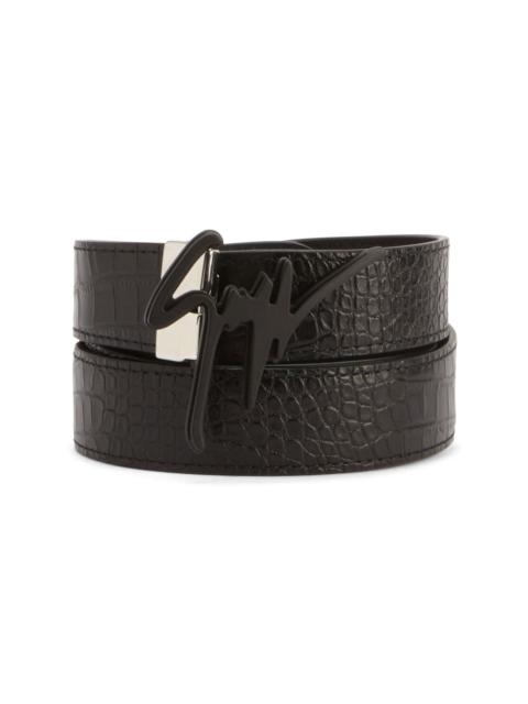 Giuseppe crocodile-effect leather belt