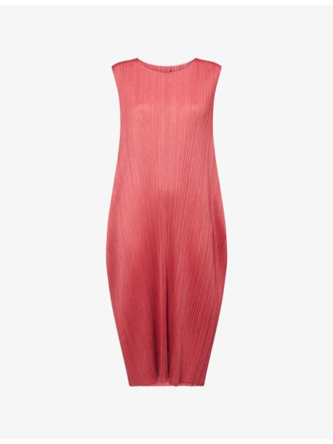 Pleats Please Issey Miyake Lamp Shade Sleeveless Knitted Midi Dress