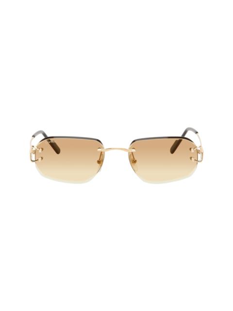 Cartier Gold Signature C Pilot Metal Sunglasses