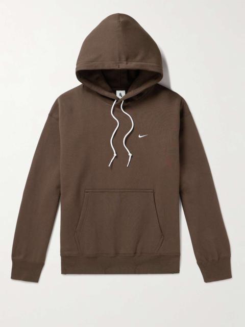 Solo Swoosh Logo-Embroidered Cotton-Blend Jersey Hoodie