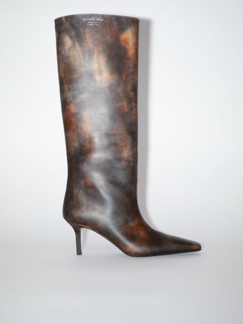 Leather heel boots - Multi brown