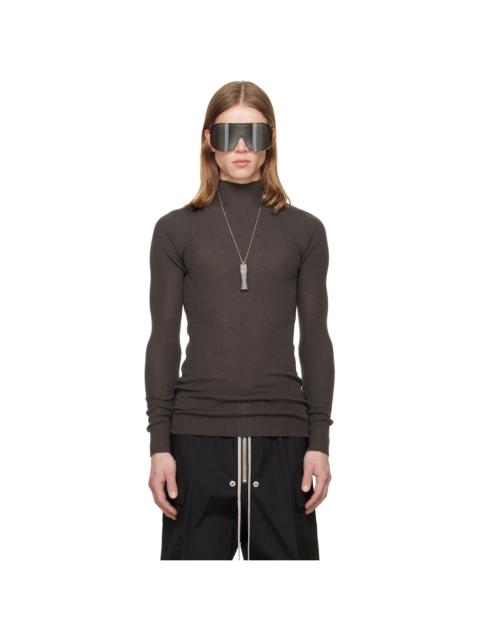 Rick Owens Brown Tower Ribbed Lupetto Sweater