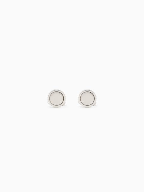 GIORGIO ARMANI CUFFLINKS WITH SILVER METAL AND CRYSTAL