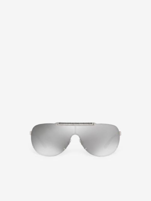 VERSACE pilot-frame semi-rimless sunglasses