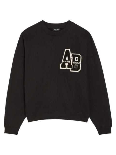 Anine Bing Miles Logo-appliquéd Cotton Sweatshirt