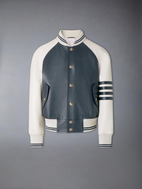 Thom Browne RAGLAN SLEEVE OVERSIZED LEATHER BLOUSON