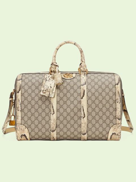 GUCCI Python trim duffle bag with Double G