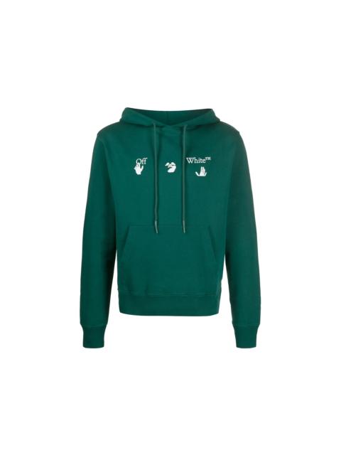 Off-White OFF-WHITE Slim Fit Big Logo Hoodie Dark Green/White