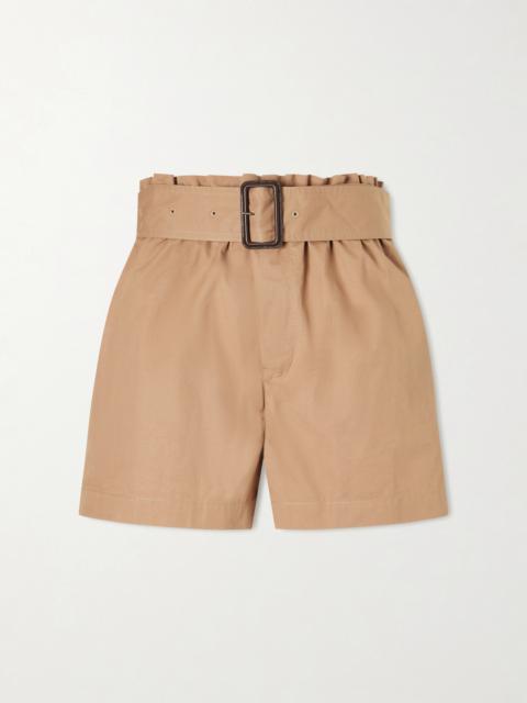 SAINT LAURENT Belted Cotton-twill Shorts