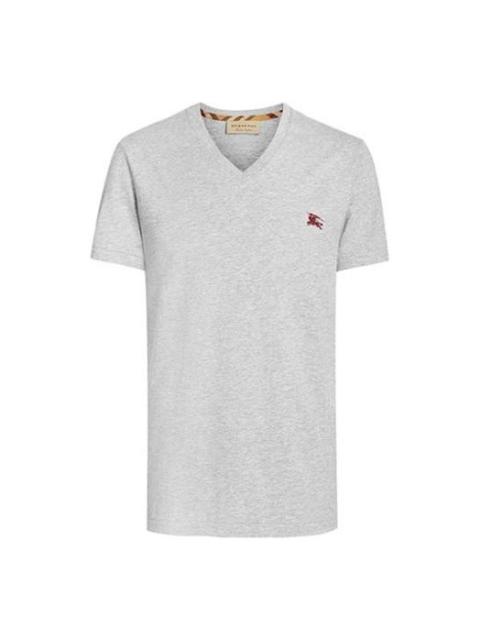 Burberry Men's Burberry V neck Knit Pullover Short Sleeve Gray 80038341