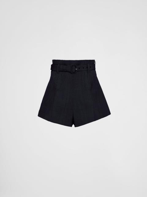 Pinstripe wool shorts