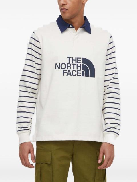 The North Face striped-arm logo-print polo shirt