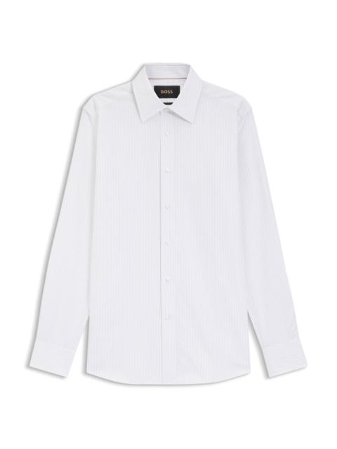 BOSS STRIPED SLIM-FIT SHIRT IN ITALIAN-MADE COTTON