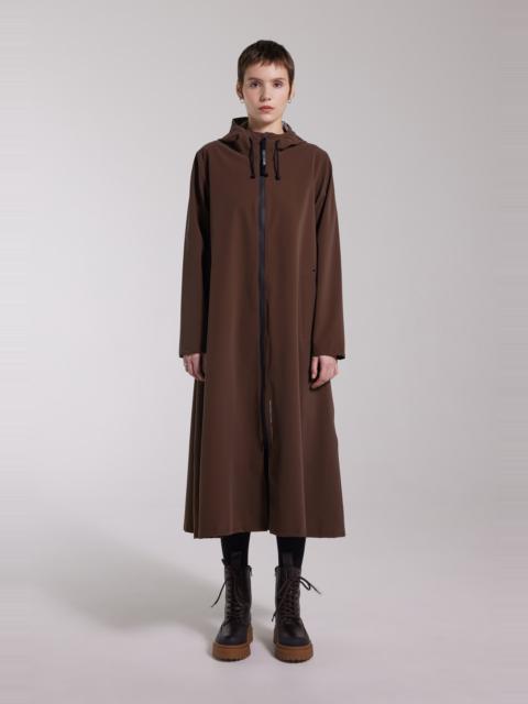 Stutterheim Mosebacke Long Lightweight Matte Zip Raincoat Dark Brown
