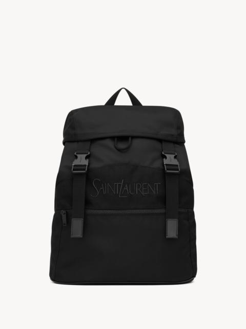 SAINT LAURENT SAINT LAURENT BACKPACK IN ECONYL® AND VEGETABLE-TANNED LEATHER