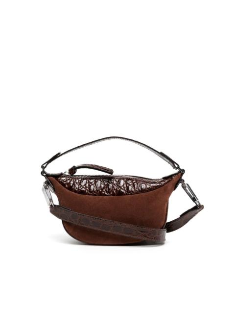 BY FAR suede crocodile shoulder bag