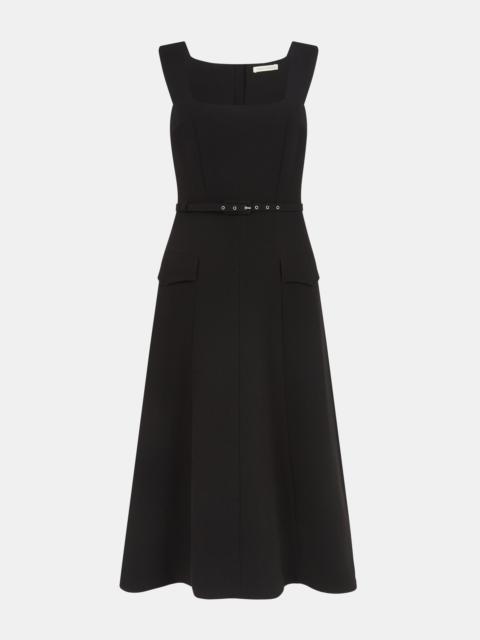 EMILIA WICKSTEAD Petra Dress in Black Single Wool Crepe