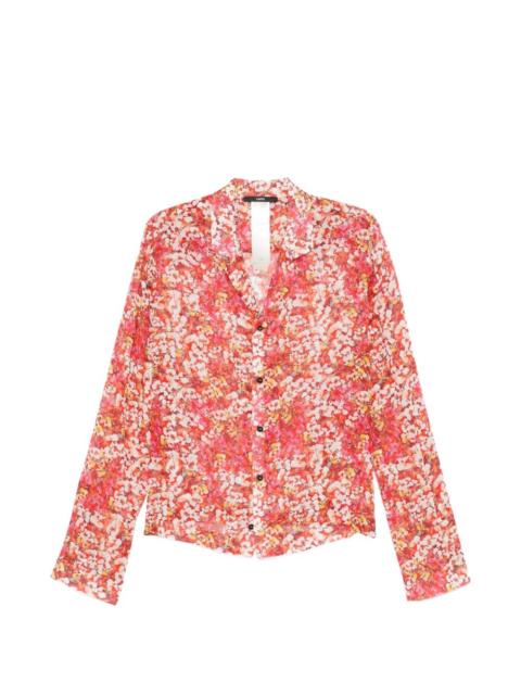 SAPIO floral-print chiffon shirt