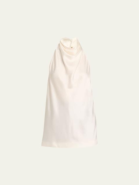 Stella McCartney Satin Backless Cowl Halter Top