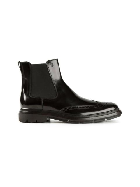 Tod's brogue detailing Chelsea boots