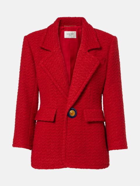 SAINT LAURENT Wool and silk-blend tweed jacket