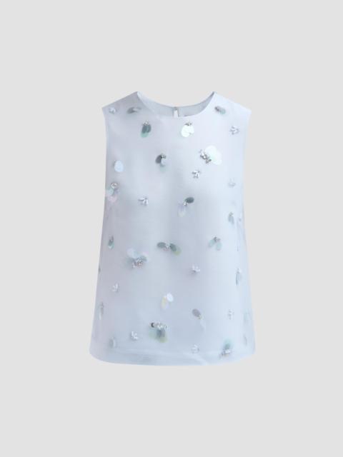 SIMKHAI Women's Celia Embellished Silk Top - Periwinkle Sky