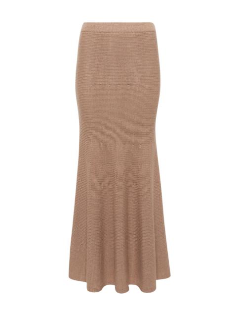 GABRIELA HEARST Manni Knit Maxi Skirt in Camel Cashmere