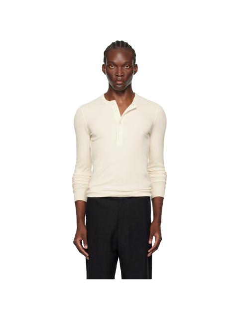 Off-White Ribbed Henley