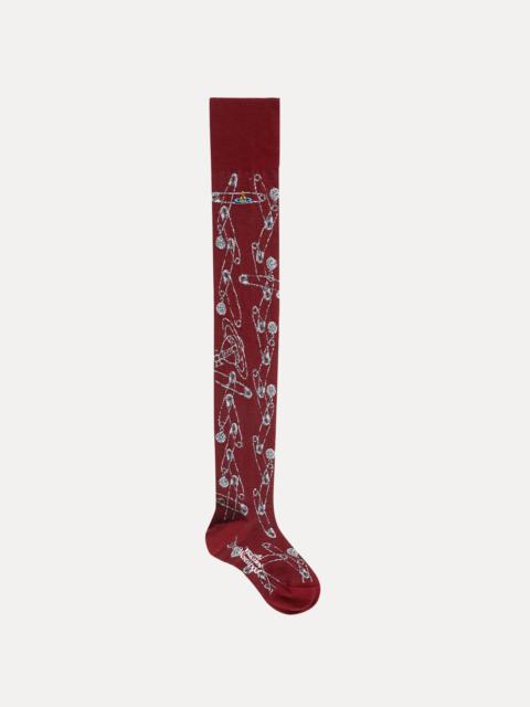 Vivienne Westwood SAFETY PIN OVER THE KNEE SOCKS
