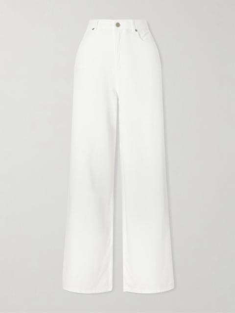 LA LIGNE High-rise wide-leg jeans White