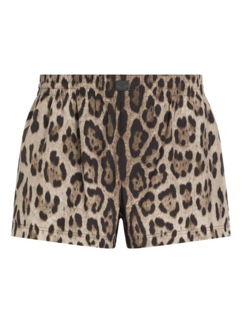Dolce & Gabbana leopard-print swim shorts