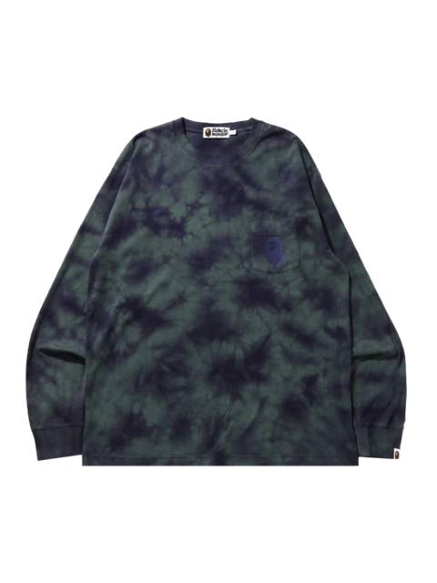 BAPE Tie Dye One Point Pocket Relaxed Fit Long-Sleeve Tee 'Purple'