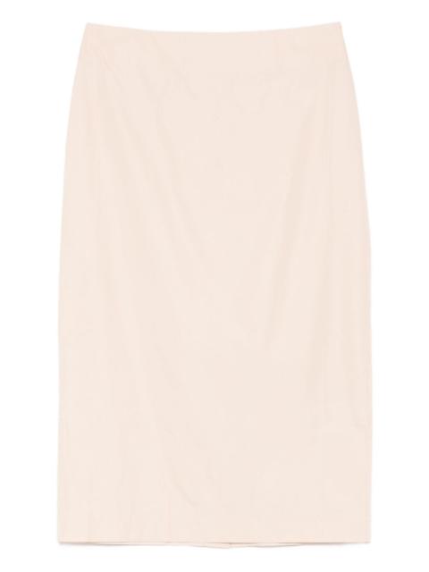 ST. AGNI rear-slit midi skirt