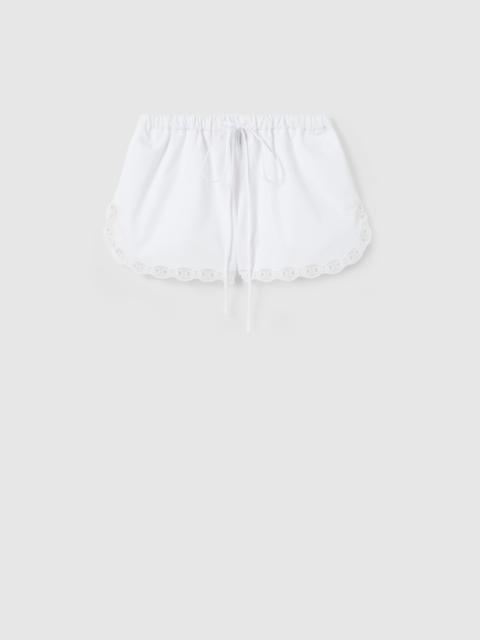 GUCCI Cotton poplin shorts wth embroidery
