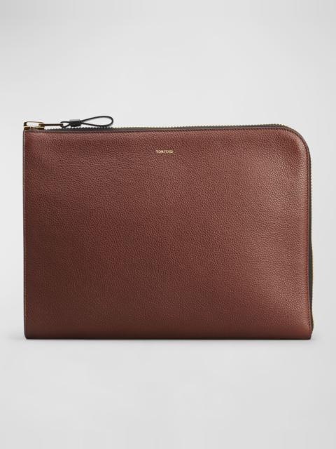 TOM FORD Men's Zip-Around Leather Portfolio Case