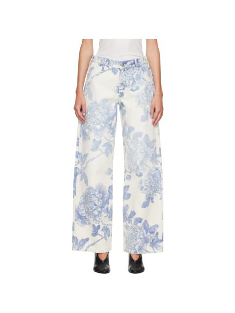 R13 White & Blue Carpenter Jeans