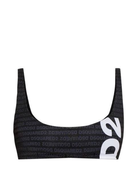 DSQUARED2 logo-print bikini top