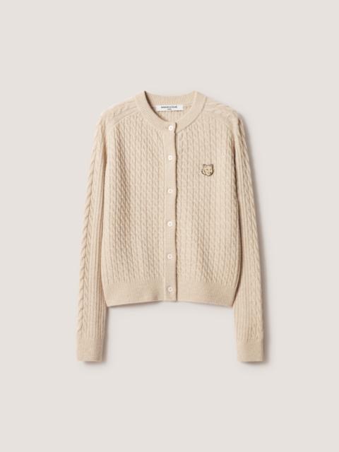 Maison Kitsuné FOX HEAD CABLE KNIT CARDIGAN