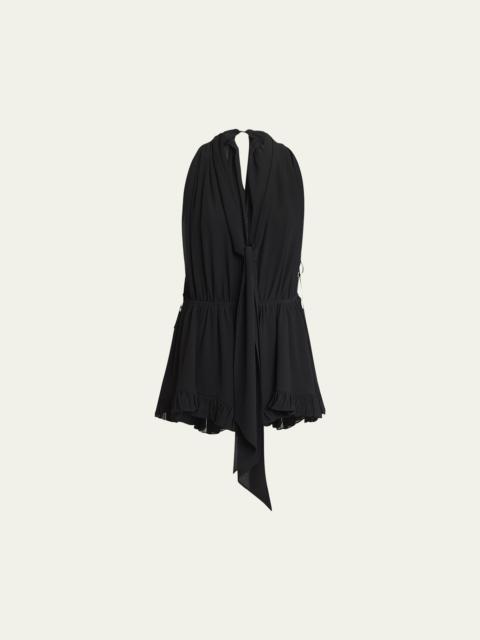 Chloé Organic Silk Mousseline Ruffle Romper