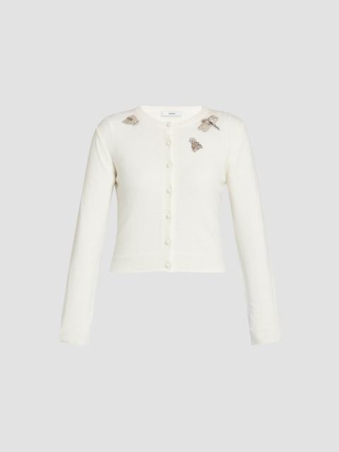 Erdem EMBELLISHED CREW NECK CARDIGAN