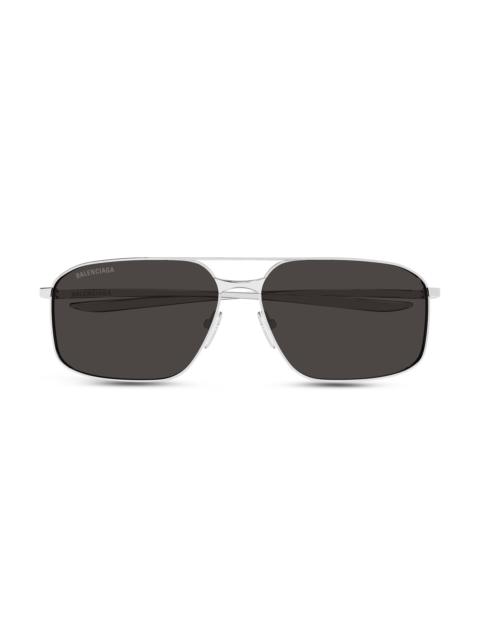 BALENCIAGA Men's Monday 64MM Navigator Metal Sunglasses - Silver Black