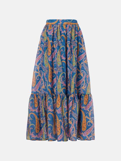 Etro Paisley cotton and silk maxi skirt