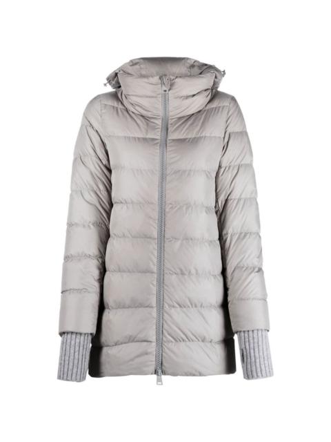 hooded feather-down coat