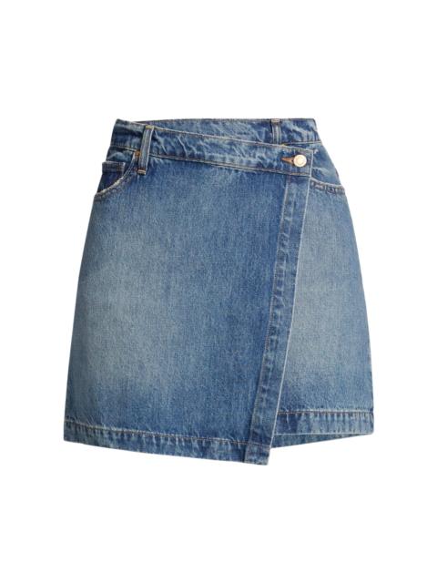 DEREK LAM 10 CROSBY Women's Ana Denim Asymmetric Miniskirt - Gramercy