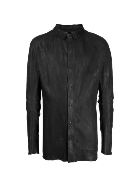 Isaac Sellam raw-cut edge leather shirt