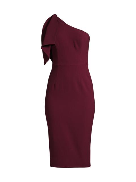 Dress The Population Women's Tiffany One-Shoulder Dress - Burgundy