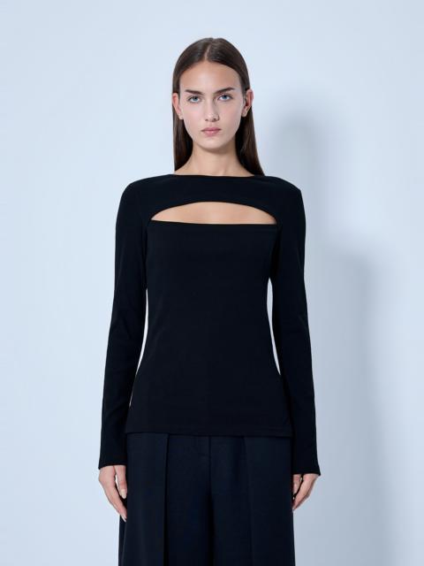 Yohji Yamamoto C/ Rib Slit Chest Long Sleeve T-Shirt
