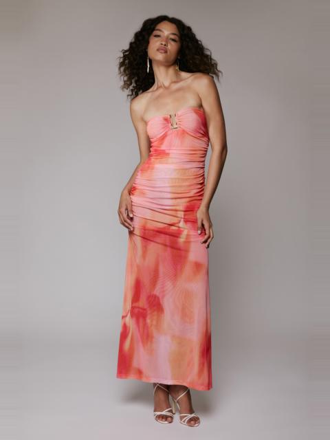 BARDOT Stephanie Printed Mesh Dress In Pink Floral