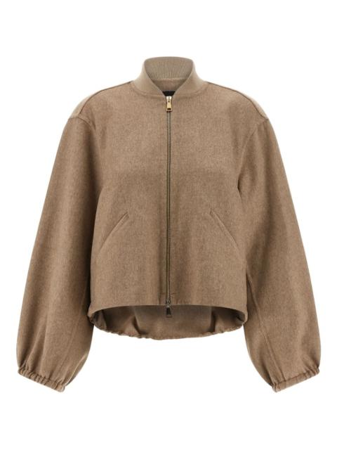 FABIANA FILIPPI cashmere zip-front bomber jacket