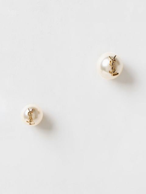 Saint Laurent earrings with asymmetrical pearls